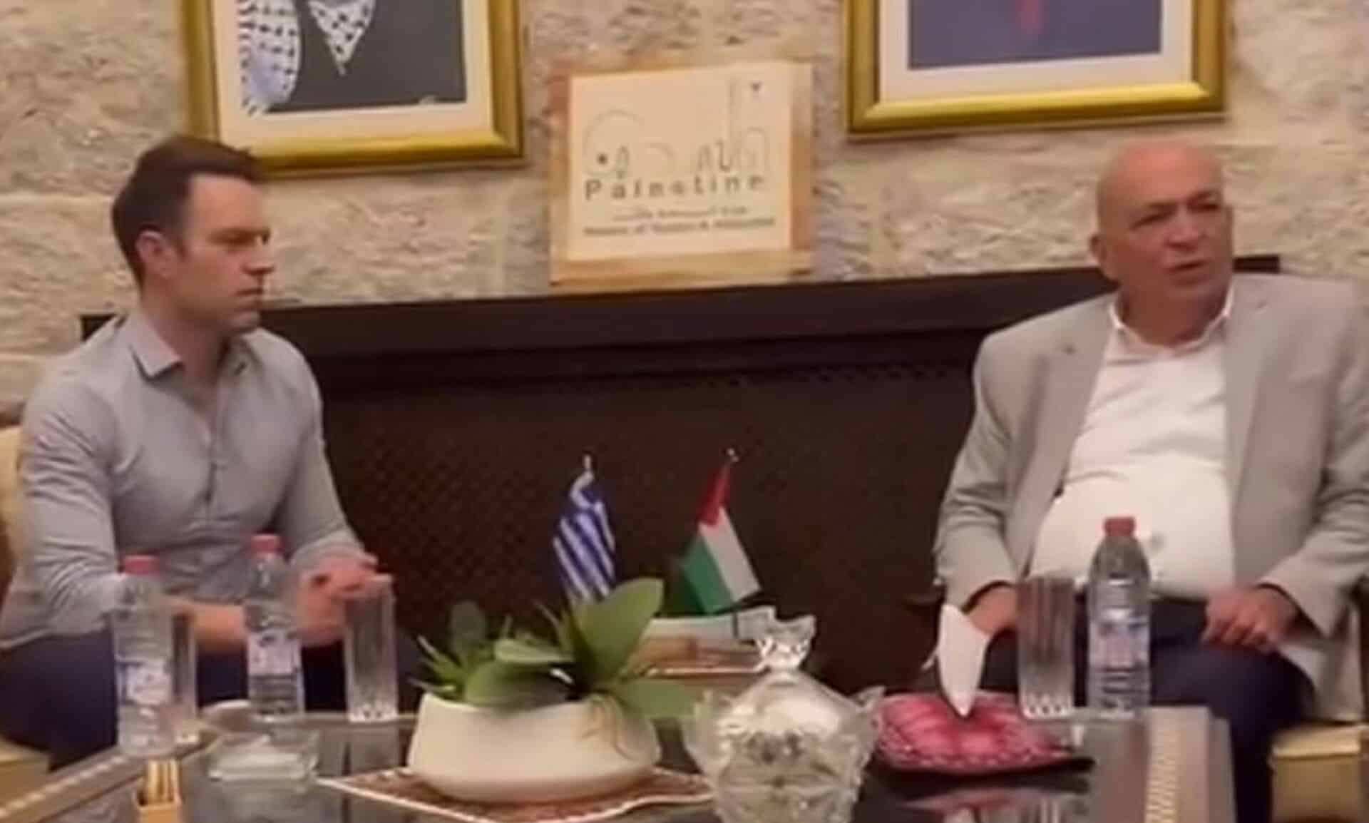 Συναντήθηκε-με-τον-υπουργό-Τουρισμού-της-Παλαιστίνης-ο-Στέφανος-Κασσελάκης