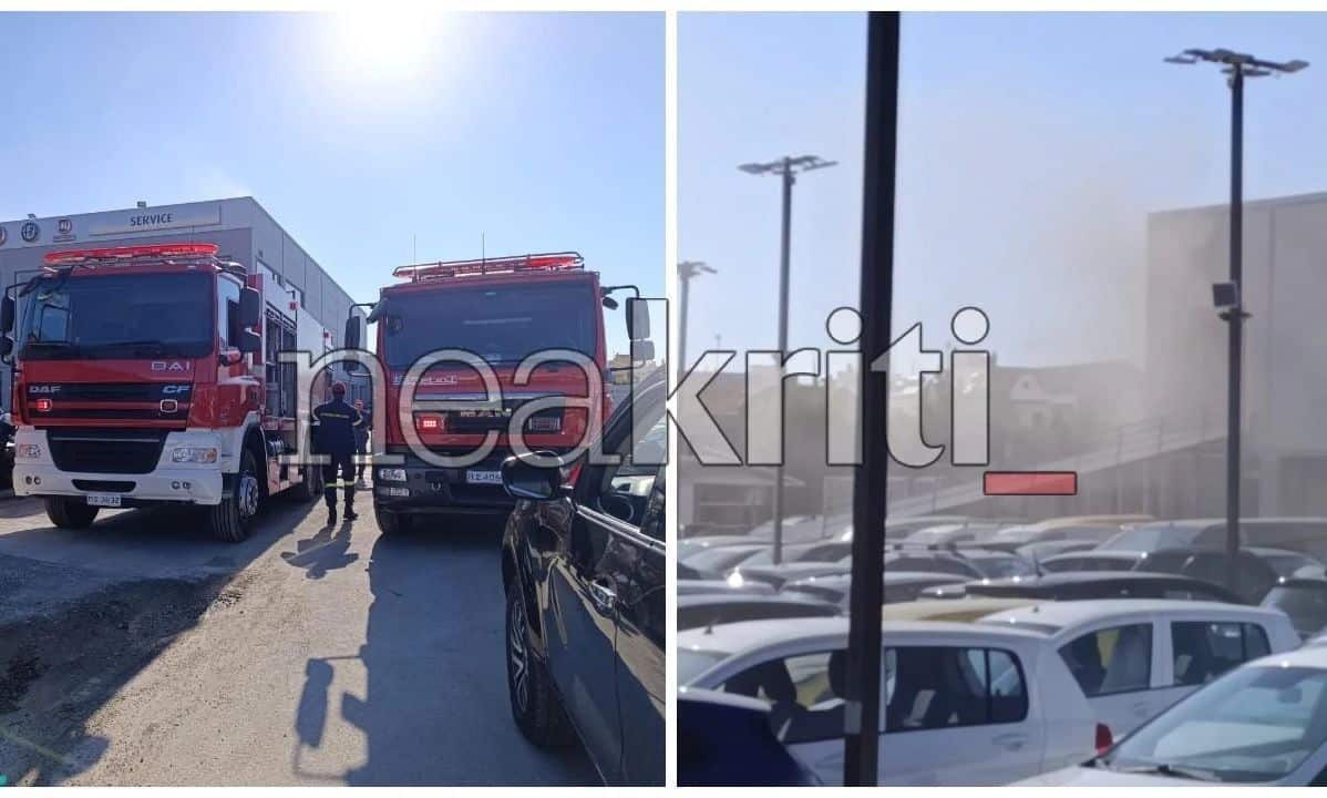 Χανιά:-Έσβησε-η-φωτιά-σε-υπόγειο-αντιπροσωπείας-αυτοκινήτων-–-Δεν-υπήρξαν-τραυματισμοί