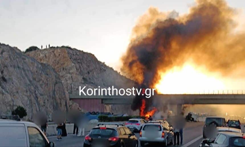 Αποκαταστάθηκε-μερικώς-η-κυκλοφορία-των-οχημάτων-στην-Αθηνών-–-Κορίνθου