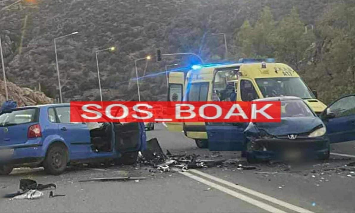 Τρεις-τραυματίες-σε-τροχαίο-στον-ΒΟΑΚ-–-Συγκρούστηκαν-οχήματα-στο-ρεύμα-προς-Ηράκλειο